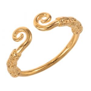 ibasenice Bague Manchette R&eacute;glable Plaqu&eacute;e Or Gravure Wukong en Anneau Ouvert &Eacute;pais Unisexe Jonc Spiral&eacute; Vintage pour Femme Bijou Chinois Mythologique &Eacute;l&eacute;gant (Yunfan YBJ, neuf)