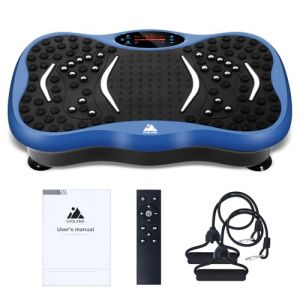 EVOLAND Plateforme vibrante oscillante avec 2 Bandes de r&eacute;sistance, 99 Niveaux d'intensit&eacute;, Haut-Parleur Bluetooth, Appareil d'entra&icirc;nement pour Le renforcement et Le modelage Musculaire-Bleu (Trende-Life, neuf)