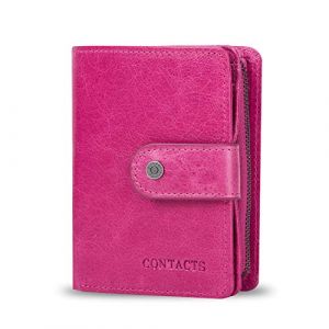 FANDARE Mode Portefeuille Homme Femme RFID Court Porte Monnaie Cuir veritable Portefeuille avec 12 * Fentes pour Carte de cr&eacute;dit 1*Poche &agrave; Monnaie pour Voyage f&ecirc;te Mariage Affaires Wallet Rose Rouge (BEWMER S.R.L., neuf)