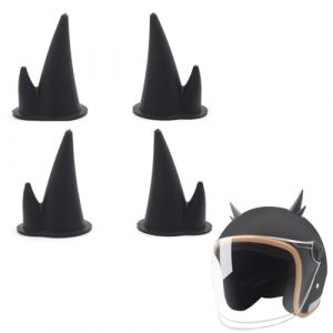 HAMKU Ensemble 2 pièces De Casque De Moto Décorer, Casque En Corne De Diable, Corne De Démon, Cornes de Diable pour Casque, Décoration de Casque Corne,Corne de Casque de Moto(Noir) (STAR JINGWEN, neuf)