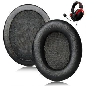 2X Coussinets d'oreille Remplacement Compatible avec Kingston HyperX Cloud 2 3, Rechange Coussinets Mousse pour Cloud II III, Cloud Flight S, Cloud Alpha S, Cloud Alpha Pro, Cloud Stinger Casque (DongQinSha, neuf)