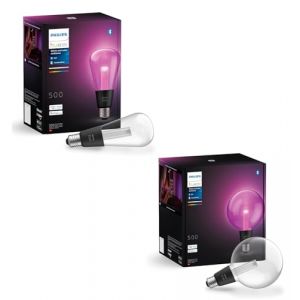 Philips Hue Lightguide Lot G125 Globe & ST72 Edison - Ampoules Connect&eacute;es E27 White & Colour lumi&egrave;re blanche et couleur, compatible Bluetooth, contr&ocirc;le vocal avec Alexa, Apple Home et Google Assistant (Luzern, neuf)