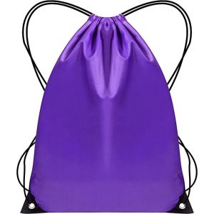 Lot de 2 sacs de sport avec cordon de serrage - Sac de gym en poly&eacute;thyl&egrave;ne pour homme et femme - Sac de natation - Id&eacute;al pour le sport, les enfants, les gar&ccedil;ons et les filles, Violet 1 pi&egrave;ce., L (SAWANS, neuf)