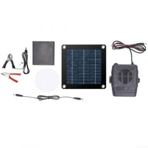 Chauffage solaire pour poules, pour garder au chaud l'hiver sans batterie, chauffage solaire portable (ventilateur de chauffage de 20 W) (Getrichtag, neuf)