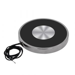 Électroaimant DC 24V 600N 132LB/60Kg Maintien d'aspiration Cylindre de levage solénoïde rond 80 x 10mm (Uxney -FR, neuf)