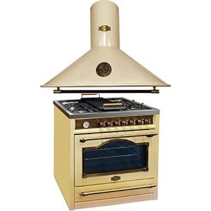 Kaiser Cuisinière HGE 93555 ElfEm+A 9423 ElfBE Eco, Cuisinière électrique à gaz rétro 90 cm +hotte aspirante, 90 cm (elektroniks-home, neuf)