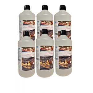 Bio&eacute;thanol 1L X 6 &ndash; Combustible &Eacute;cologique Premium pour Chemin&eacute;e Po&ecirc;les en Acier InoxydableI &ndash;Liquide&ndash; Flamme Propre, sans Odeur ni Fum&eacute;e &ndash; Ressources V&eacute;g&eacute;tales &ndash; Haute Performance (1Lx6) (Solutions Naturelles et chimiques, neuf)