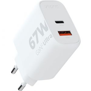 Chargeur Xtorm 67W GaN2 Ultra, Technologie GaN, USB-C et USB-A, Power Delivery, Plastique Recycl&eacute; GRS - Blanc (PCFG Distribution, neuf)