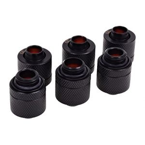 Alphacool 17387 HF 13/10 Compression Fitting G1/4 Deep Black Sixpack WaterCooling Raccords (Doc Micro, neuf)