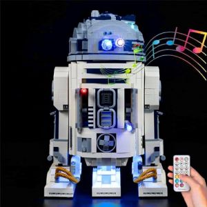 Kyglaring Kit d'&eacute;clairage LED Compatible avec Lego Dro&iuml;de R2-D2 Set 75308 Blocs de Construction, avec Son Original du Film am&eacute;lior&eacute; et Accessoires Lumineux pour Le mod&egrave;le Lego 75308 (Pas de mod&egrave;le) (kyglaring, neuf)