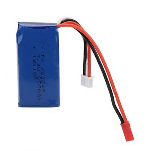 Batterie Rechargeable, 7.4V 850MAH Batterie de RC Jouet pour WLjouets V912 V262 V333 4CH Hélicoptère RC à Lame Unique (Funwehua, neuf)