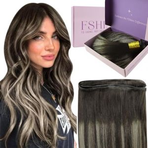 Fshine G&eacute;nie Tissage Cheveux Lisse Balayage Brun Fonc&eacute; Blond Platine Double Weft No Tangle Hair 45Cm 50G Extension Long Trame De Cheveux Remy Extension Hair Pour Femmes Couleur 2 60 2 (Fshine Hair Eu, neuf)