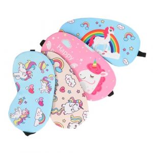 COLLBATH 4pièces Cache-yeux De Voyage Pour Dormir Bandeau Souple De Sommeil Masques Yeux Cache-yeux Pratique Sin Animé Masque De Sommeil Confortable (Murdoffi, neuf)