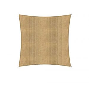 Lumaland Sunsail carr&eacute; 3 x 3 m&egrave;tres | Protection Solaire r&eacute;sistante aux intemp&eacute;ries avec Cordes de Fixation | Terrasse, Jardin et Balcon, Toile &agrave; Voile HDPE, Protection UV [Sable] (DS e-Sales GmbH, neuf)