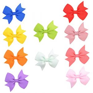 TOYANDONA Lot De 10 Barrettes &Agrave; Cheveux En Forme De N&oelig;ud Pour B&eacute;b&eacute; Accessoires Pour Cheveux Pour Filles Pinces &Agrave; Cheveux Pour Tout-Petits N&oelig;uds Pour Filles N&oelig;uds Pour Cheveux En Tissu (Qaidam, neuf)