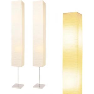 lianheng Lampadaire en papier, lampadaire japonais avec abat-jour en papier de riz, lampadaire d'angle avec lanterne en pour la chambre, le bureau et le salon-Beige (2 paquets carrés) (LianHengGuangDian, neuf)