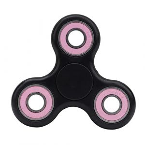 Toyland&reg; Fidget Hand Spinner - Soulagement du Stress et de l'anxi&eacute;t&eacute; - Couleurs Assorties (Anneaux Noirs et Roses) (Toyland&reg;, neuf)