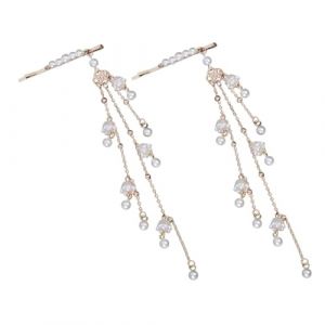 BESTYASH 2pièces Épingles à Cheveux Ornement Avec Gland Long Style Chinois Bijoux Tête Pour Mariage Cosplay Chignon Oriental (Feast of Yan, neuf)