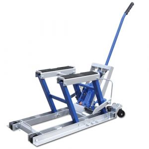 KEESUNG Cric hydraulique pour moto - 680 kg - R&eacute;glable en hauteur - Pour quad et moto - Bleu (Arisumoo, neuf)