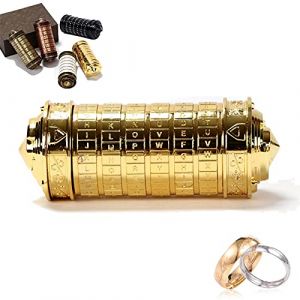 Da Vinci Cryptex Code Lock idee Cadeau St Saint Valentin Homme Femme Maman Original Lover Lock Coffret Cadeau idee Rigolo Secret Personnalisé Cadeau Noel Couple Copine Maman Papa (NEWUPZSI Official-FR, neuf)