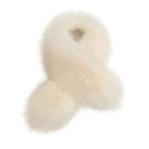 URFEDA Foulard en Fourrure Artificielle 75cm, Foulard Chaud Collier en Fausse Fourrure Beige, &Eacute;charpe &agrave; Col en Fourrure de Renard Doux, Col Fourrure Amovible, Accessoire Manteaux d'Hiver pour Femme (iShang Direct, neuf)