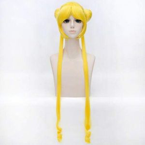 LINLINCD Perruque de cosplay Sailor Moon pour cosplay, Halloween, cosplay, pour femme, bandeau de cinéma, Pluto Mizuno Tomoe Chibiusa, perruque de cosplay, couvre-chef, Sailor Moon (???????, neuf)