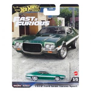 FAST AND FURIOUS Auto FORD GRAN TORINO SPORT 1972 - Maquette Die Cast Scala 1:64 - longueur 7cm - HYP72 (LeisureFunAndToys, neuf)