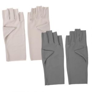 Ipetboom 2paires Mitaines Anti-uv Pour Manucure Gel Protection Uv Pour Ongles Mitaines Pour Femmes Respirantes Et Confortables (KinRoZ, neuf)