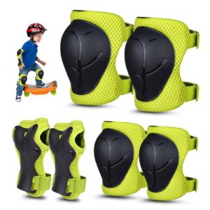 GIDWRIY Protection Roller Enfant,Protège Poignet Genouillere Coudiere,Protège Coude et Genoux,Genouillère Skateboard Enfant,Protection Patin a Roulette,Protection Trotinette pour Fille, Garcon (GOLDEN COVE 2025, neuf)
