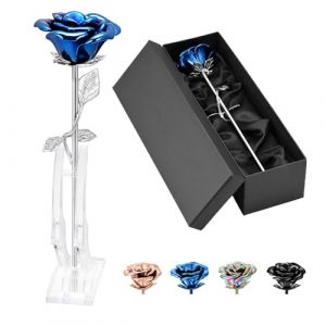QGJNSGC Urne funéraire en forme de fleur rose pour cendres humaines - Médaillon urne funéraire - Longue tige - Colorée - Urne funéraire pour cendres - Pour cendres - Souvenir pour cendres (QGJNSGC jewelry, neuf)
