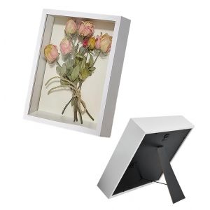 QINGZY Cadre Photo 3D &agrave; Remplir pour Objet, Cadre de Bo&icirc;te d'Ombre, Cadre Photo Profondeur 5cm en Bois, Cadres Vitrine Profond pour Photos Fleurs Souvenirs M&eacute;dailles (21x29.7cm,Blanc) (qingzeyuan, neuf)