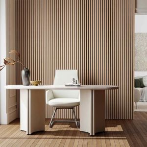 AICA Lot de 2 Panneaux Muraux D&eacute;coratifs Acoustiques Bois MDF 240x60cm Ch&ecirc;ne fonc&eacute; AntiBruit, Facile &agrave; Poser (AICA  Sanitaire, neuf)