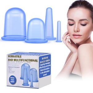 DazSpirit Ventouse Anti Cellulite, 4pcs Ventouse Visage Silicone Massage Cups Anti Cellulite Masseur pour Fesse, Jambe, Cuisse, Ventre, Bras Massage (Bleu) (INSYU, neuf)