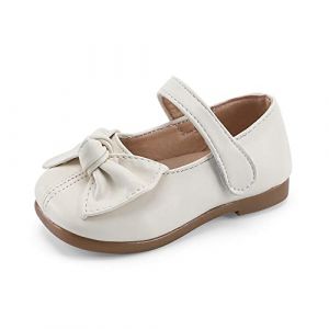 MASOCIO Ballerine Fille Chaussure Princesse Ballerines Enfant Fille Ceremonie Premier Pas Étudiants Mary Janes Taille 35 EU Beige (Ortego, neuf)