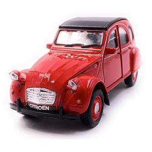 Onwomania Voiture miniature 2 CV rouge &agrave; l'&eacute;chelle 1:34 (sous licence) (Onwomania&reg;, neuf)