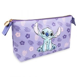 Disney Trousse de Toilette Stitch Pochette Maquillage Voyage Rangement Makeup Bag Vanity Idée Cadeau Fille Ado Femme, Violet, Taille Unique, Moderne (Get Trend., neuf)