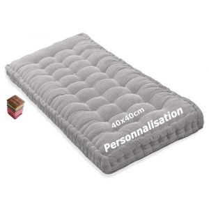 Matelas de Sol capitonn&eacute; ou Coussin pour Banc de Jardin 1/2/3 Places, Banquette et Chaise Longue Palette, 170 cm, 180 cm, Coussin pour Banc 150 cm Exterieur Interieur sur Mesure(Light Gray 1d,110x55 c (sanroy, neuf)