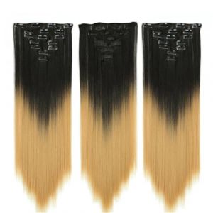 Ensemble De Cheveux &Agrave; Clipser Avec Clips Extensions De Cheveux Synth&eacute;tiques Faux/Faux Cheveux Blonds Eunice Cheveux Longs (Jingqijin, neuf)