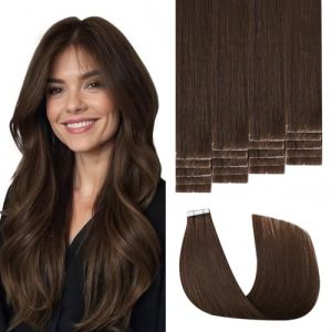 Sweetmet Bande Adhesive Extension 3e G&eacute;n&eacute;ration Pro3.0 Invisible Tape en Cheveux Naturels #4 Brun Chocolat 20pi&egrave;ces 40g 45cm Sans couture Nou&eacute;es &agrave; la main Tape ins Extensions（#4-45cm） (SweetmetHair, neuf)