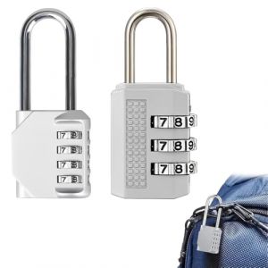 VONJUMA 1 Pi&egrave;ces Cadenas De S&eacute;curit&eacute; A Combinaison Code 4 Chiffres Longue Et 1 Petit Cadenas Code Anse R&eacute;sistant Aux Intemp&eacute;ries Imperm&eacute;abiliser Pour Casier Valise Garage Portail &Eacute;cole Alliage De Zinc (VONJUMA STORE, neuf)