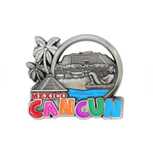 Aimants de r&eacute;frig&eacute;rateur en m&eacute;tal 3D City Pays Souvenir de vacances Londres Paris NewYork Berlin Duba&iuml; Amsterdam Rome Prague Milan Barcelone Venise (Cancun) (Bristol Design Store, neuf)