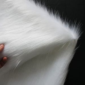 Yimihua Tissu en Peluche Tissu en Fausse Fourrure mat&eacute;riau en Fausse Fourrure &agrave; Poils Longs Moelleux pour Costume Mode Tapis Accessoires D&eacute;cors Chaise Cosplay D&eacute;coration 150cm*50cm(Color:Blanche) (XINGZHUU, neuf)