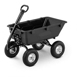 Hillvert Brouette De Jardin Chariot Basculant &Agrave; Benne Basculante 4 Roues Remorque HT-Q.BASS-550 (Capacit&eacute; De 550 kg, Contenance De 150 l, Fonction De Basculement, Roue &oslash; 25 cm) (expondo GmbH, neuf)