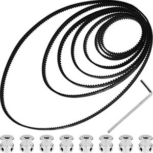 DAOKAI GT2 Courroie de distribution en boucle ferm&eacute;e 6 mm de large en caoutchouc 110 mm 112 mm 122 mm 158 mm 200 mm 300 mm 400 mm 610 mm + Poulie de distribution GT2 (al&eacute;sage 20 dents) (DAOKAI EU, neuf)
