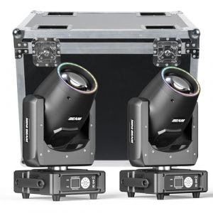 2PCS Lyre LED avec flight case Mini 230W 7R Beam Lampe de scène Moving Head 13 couleurs 14 Gobos Jeu de Lumiere pour Disco Club Bar Mariage Noël Projecteurs Lumineux (AINSLIEM LTD, neuf)