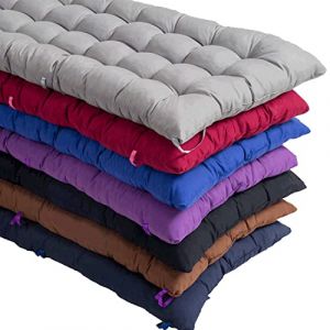 Waigg Kii – Coussin épais pour banc 2 ou 3 places pour intérieur ou extérieur, banc de jardin, chaise longue ou chaise de table, 8 cm d'épaisseur (60 x 40 cm, noir) (Waigg Kii, neuf)