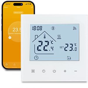 Beok Thermostat Connect&eacute; WiFi,Thermostat pour Plancher Chauffant &agrave; Eau Thermostats d'ambiance Programmable Compatible Alexa, Google Home 3A,Blanc (Beok, neuf)