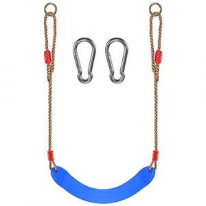 WAREMAID Balançoire Enfant, Siège de Balançoire d'arbre à Suspendre Corde Ajustable avec Crochet, Ensemble de Balançoire pour Aire de Jeux Intérieure Extérieure Jardin, Bleu (Waremaid, neuf)
