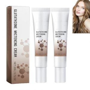 Cr&egrave;me &eacute;claircissante au glutathion pour le visage,cr&egrave;me blanchissante au glutathion, s&eacute;rum correcteur de teint pour &eacute;liminer les taches de rousseur et les imperfections, hydratant &eacute;claircissant (2pcs) (doushangdianzi, neuf)