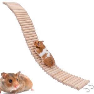 Échelle d'escalade pour hamster, jouet d'escalade, 2 en 1, échelle de cage, jouet à mâcher, échelle en bois, jouet en bois inoffensif et accessoires de cage, échelle d'escalade et clôture pour (azurely, neuf)